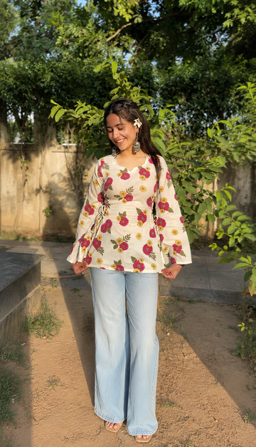 Floral Wrap Top