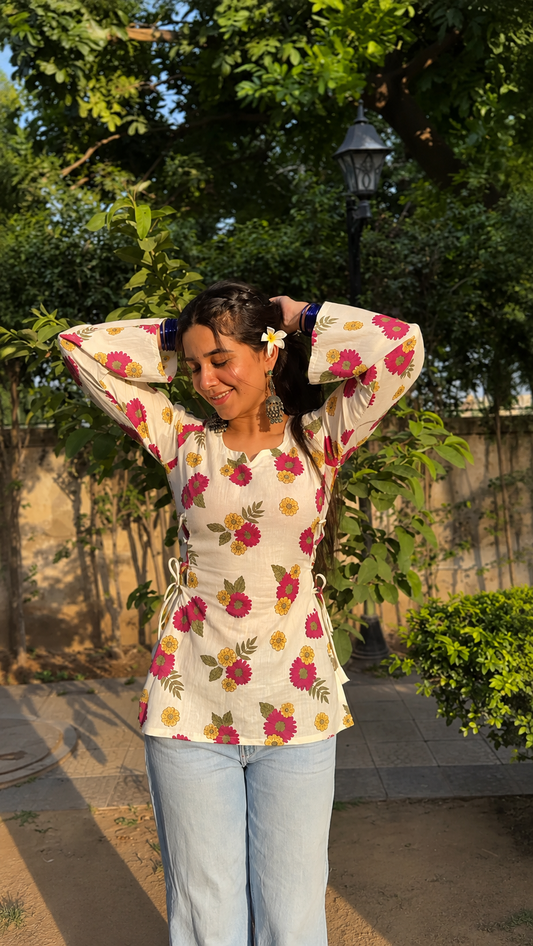 Floral Wrap Top