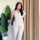 Beige Rayon Cotton Co-ord Set